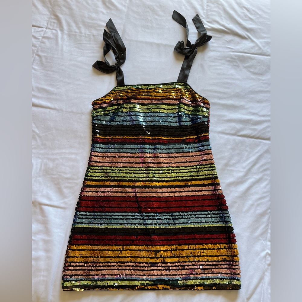 Multi-Colored Sequin Mini Dress